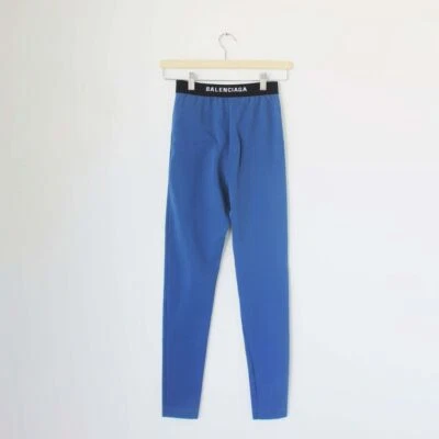 Balenciaga blue leggings w logo on waistband - Image 1 of 4