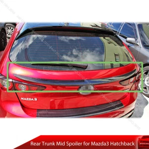 19-25 Carbon Fit For Mazda3 Mazda 3 4th BP DTO Type Rear Trunk Middle Spoiler - Picture 1 of 3