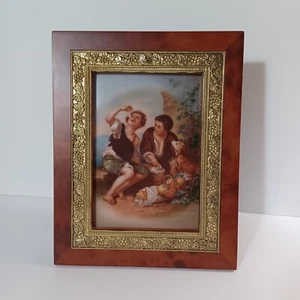 Deutsch Sächsische Porzellan Plakette, Künstler Bartolome Esteban Murillo, Die Tortenfresser - Bild 1 von 23