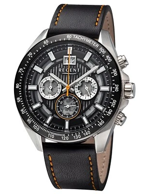 REGENT Orologio Da Uomo Cronografo Con Cinturino In Pelle Chrono 11110943 - Immagine 1 di 2