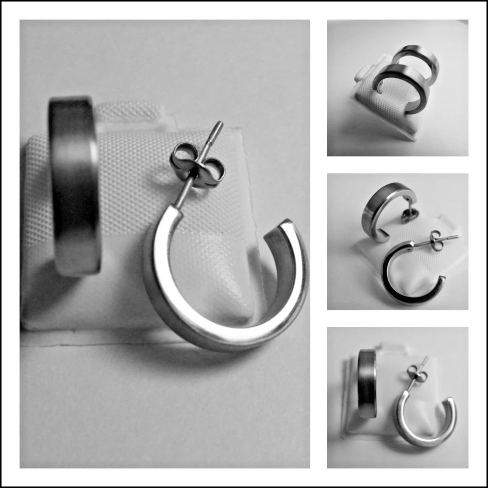 Nuevo juego de pendientes de aro de titanio Foto 1 de 1