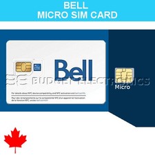 Bell Mobility Micro SIM Card for iPhone Samsung BlackBerry Prepaid Canada Travel