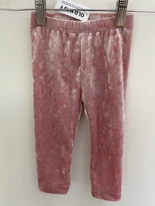 Old Navy Baby Girl Crushed Velour Polyester Blend Leggings Antique Coral 12-18 M - Picture 1 of 3