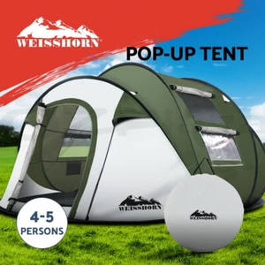 Weisshorn Instant Up Camping Tent 4-5 Person Pop up Tents Family Hiking Dome - Picture 1 of 11