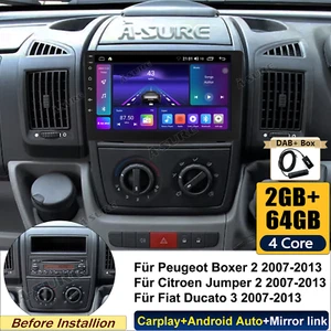 DAB+ 64G Android 14 Autoradio Navi Für Fiat Ducato Peugeot Boxer Citroen Jumper - Bild 1 von 16