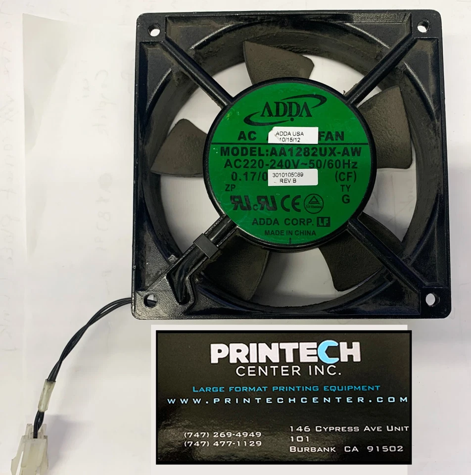 AA1282UX-AW ADDA 220-240V 50/60HZ 2 Wires Cooling Fan Oce Arizona Fuji Acuity - Image 1 of 1