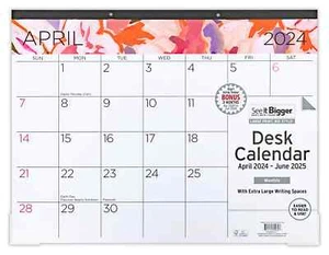 April 2024 - June 2025 Monthly Dated Desk Calendar (22" x 17") - Picture 1 of 4