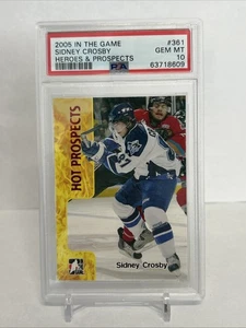 2005 In The Game SIDNEY CROSBY #362 RC Rookie Heroes & Prospects - PSA 10 - Bild 1 von 3