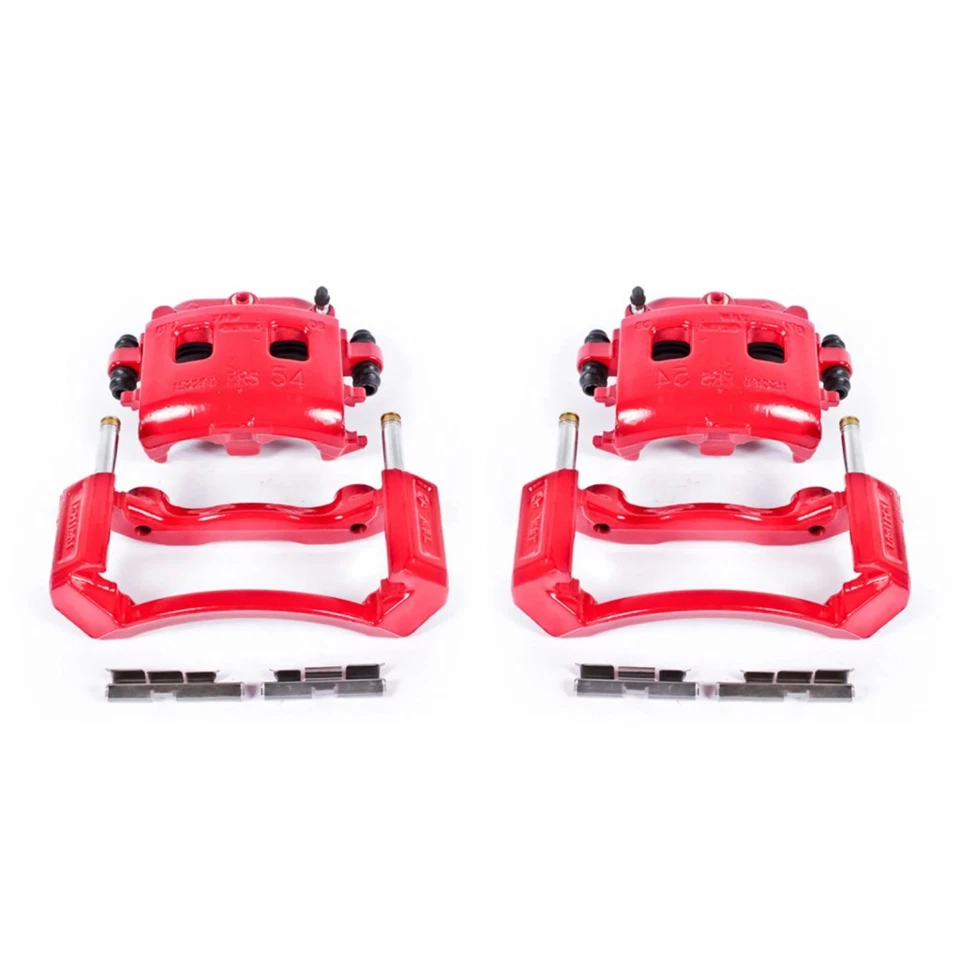 Power Stop Brake Calipers For Dodge Ram 1500 2002-2005 Front Red w/Brackets - Image 1 of 4