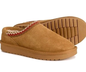 US 7 Cushionaire Keto-K Shearling Lammfell gefüttert Hausschuhe Schuhe Wildleder Plateau - Bild 1 von 7