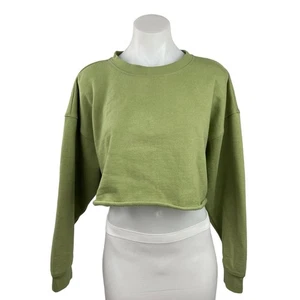 WeWoreWhat Grün Rundhals Langarm Pullover Cropped Oberteil Sweatshirt Gr. S - Bild 1 von 4