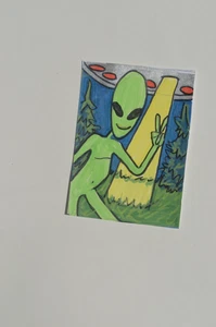 ACEO Originals Alien UFO B Original Art Paintings not a print - Picture 1 of 3