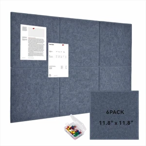 Large Cork Bulletin Board for Wall 36" x 24", 6 Pack Dark Grey Felt Pin Board... - Picture 1 of 7