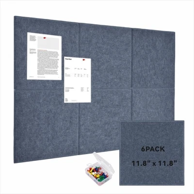 Large Cork Bulletin Board for Wall 36" x 24", 6 Pack Dark Grey Felt Pin Board... - Image 1 of 4