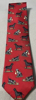 Corbata roja 100 % seda Alynn EE. UU. negra labrador retriever perro pato mallardo Foto 1 de 4