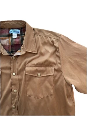 Jaqueta masculina vintage Habands Ice House xadrez flanela forrada camisa de pressão 2xl-3xl - Imagem 1 de 4