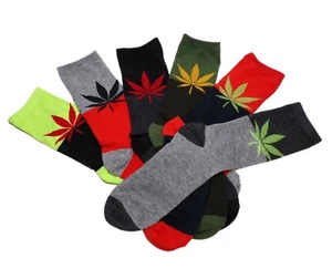 6 PAAR Marihuana Gras Cannabis Topfblatt Rasta knöchellange modische Socken - Bild 1 von 3