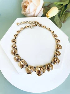Henri Bendel braune Kristall Stein Nieten Logo Halskette - Bild 1 von 5