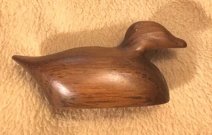 Señuelo de madera marrón tallado a mano de pato vintage década de 1950 tallador de madera North Edgecomb maine - Imagen 1 de 5