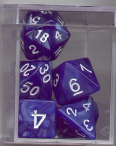 NEW CUBE RPG Dice Set of 7 - Pearl Blue - Picture 1 of 2