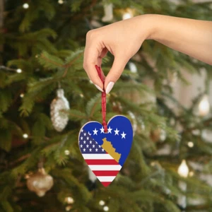 Adorno de madera kosovo bandera americana kosovo - Imagen 1 de 25