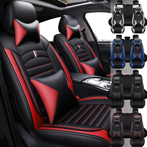 For Nissan Luxury Leather Car Seat Covers Front Rear Full Set Cushion Protector