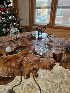 Custom Design Wood Art. Table. Olive Tree Wood. - Picture 1 of 7