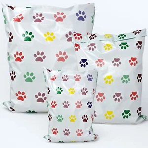 Sobres de polietileno diseño estampado pata de cachorro color arco iris 12x15,5, 10x13, 6x9, irresis - Imagen 1 de 15