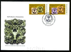 2008 Bull Head,Wisent,Bison,Arms,Sun,Moon,Classic stamps,Crown,Moldova,M.613,FDC - Picture 1 of 1