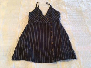 L.A. Hearts Button Up Cami Tank Top Women’s S Small Black White Stripe V Neck - Picture 1 of 5