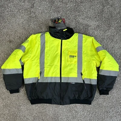 Majestic M-Safe HI-VIS  Bomber Style Jacket Size 2x Removable Liner - Image 1 of 4