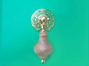 DROP PULL WALNUT UNFINISHED SOLID BRASS BACK PLATE EASTLAKE VICTORIAN - Picture 1 of 2