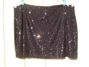 OLD NAVY SEQUIN MINI SKIRT LINED BLACK SZ 3 X ~NWT~ - Picture 1 of 2