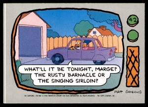 Topps The Simpsons (1990) What'll it be tonight  (Maggie’s Mutterings) No. 42