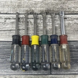 Vintage Craftsman Nut Drivers 6 Piece SAE 1/2” 3/8” 11/32” 5/16” 1/4” 3/16” - Picture 1 of 6