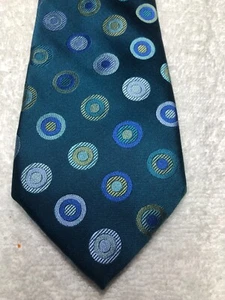 CLASS CLUB BOYS TIE GREEN WITH GOLD AND BLUE 3.25 X 52 - Picture 1 of 4