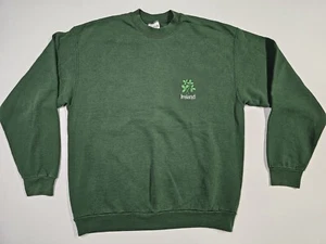 Vtg 90's Ireland Embroidered Spell Out Clover Screen Stars Green Sweater Size XL - Picture 1 of 6