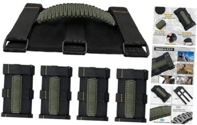Manijas de agarre Jeep Paracord Jeep Wrangler barra antivuelco manijas de agarre para paquete de 4 verdes Foto 1 de 4