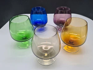 5er Set Mini Cognac Gläser Bunt Eierlikör Schnaps Likörgläser Vintage - Bild 1 von 3