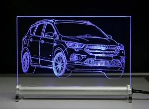 Placa luminosa LED grabada es Ford Kuga Facelift 2017 SUV Sport Utility Vehicle - Imagen 1 de 1