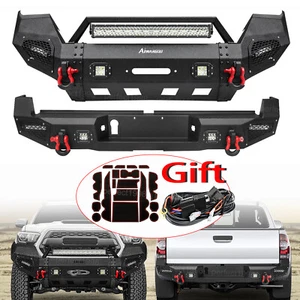 Steel Front Rear Bumper For 2016-2023 Toyota Tacoma W/Winch Plate&Light&Mat&Wire - Picture 1 of 27