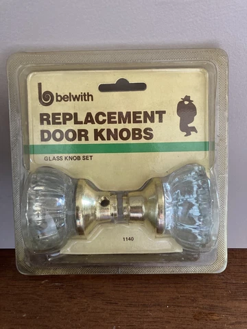 Set Of 2 Vintage Belwith Glass Door Knobs New In Package Cover