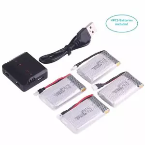 4 Stück 1S 3,7V 650mAh Lipo Akku mit USB Ladegerät für RC Syma X5 Serial Drohne - Bild 1 von 8