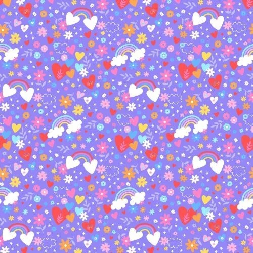 Playtime Flannel de Maywood Studio - Arco iris violeta #F10451-V Foto 1 de 1