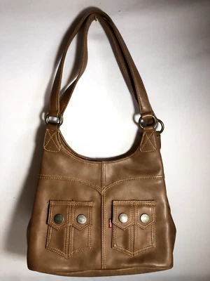 Levis Womens Vintage Tote Purse Brown Handbag Pockets Straps - Image 1 of 4