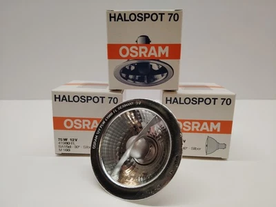 OSRAM HALOSPOT AR70 Aluminum Reflector Lamp 41980 FL 30° 75W BA15d  - 3 Boxed - Image 1 of 3