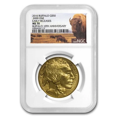 2016 1 oz Gold Buffalo MS-70 NGC (Early Releases, Buffalo Label) - Image 1 of 3