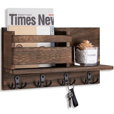 Key and Holder for Wall Decorative - Rustic Organizer Wall Mount, Wooden Lett... - Image 1 of 4