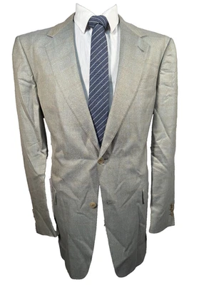 Abrigo Blazer Chaqueta Deportivo HART SCHAFFNER MARX Para Hombres Beige Oliva Lana Cuadros 42L Foto 1 de 4