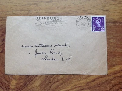 GB Stationery 1965 QE2 Scotland 3d Stamped envelope with Edinburgh special pmk - Image 1 of 3